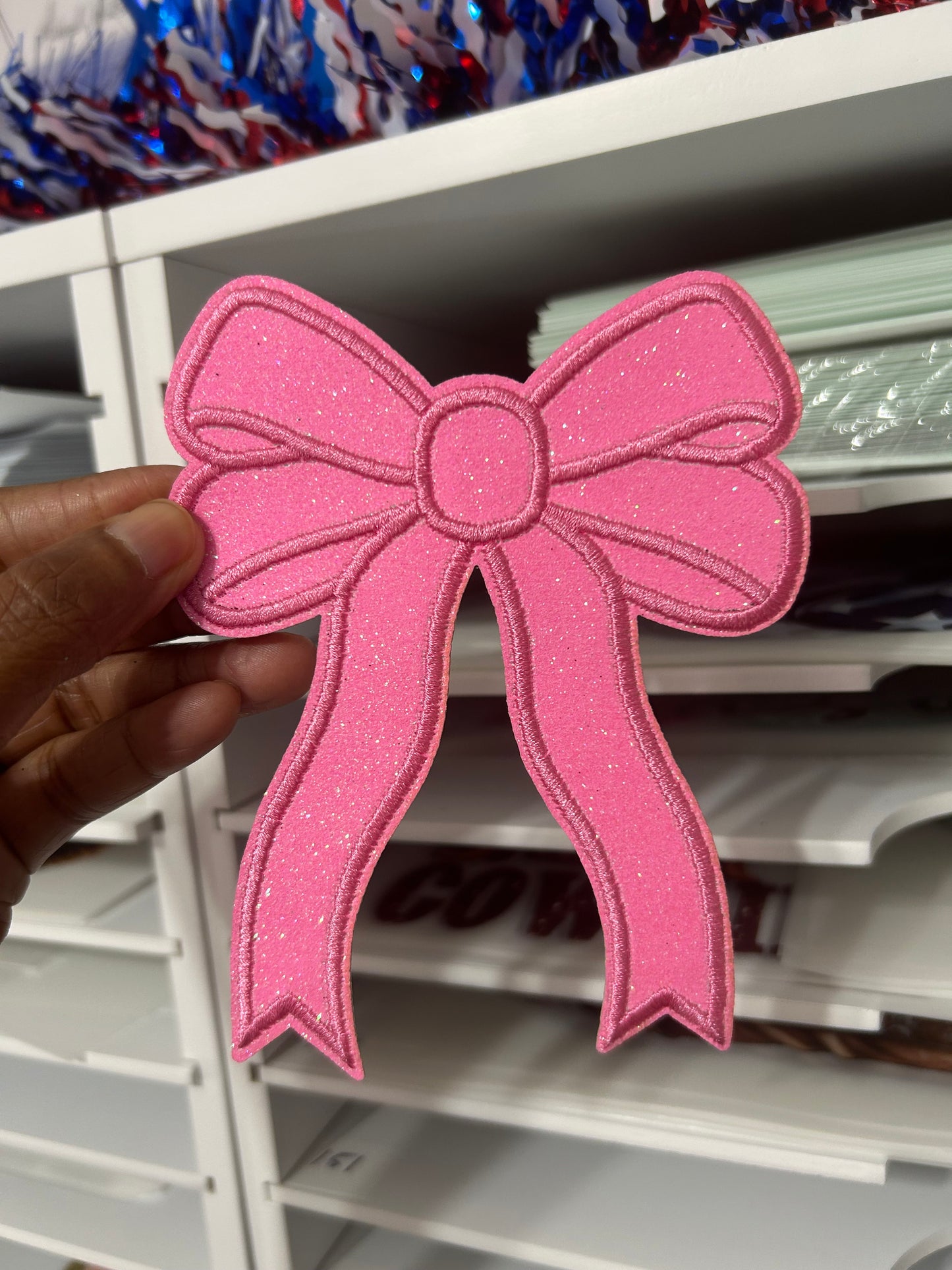 Chenille Pink Bow