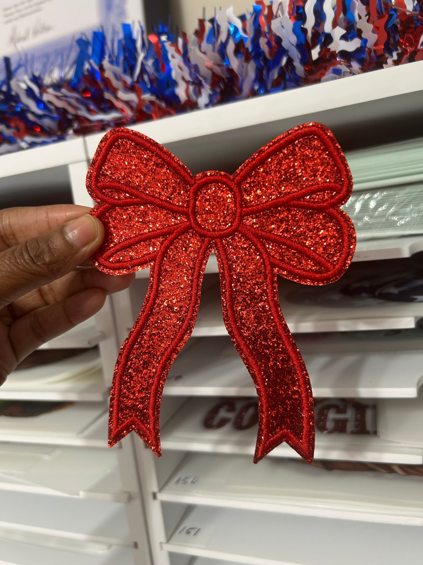 Chenille Red Bow